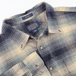Pendleton Mason Long Sleeve Flannel Plaid Button Down Shirt Mens Size XL